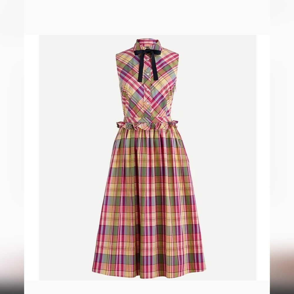 J Crew Plaid Midi shirtdress size 4